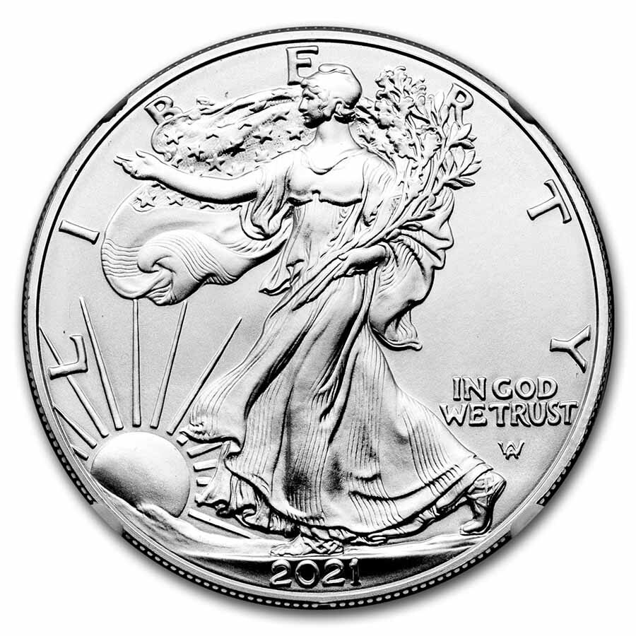 2021 American Silver Eagle (Type 2) MS-70 NGC (FDI)