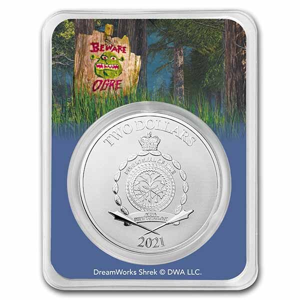 2021 Niue 1 oz Silver $2 Shrek 20th Anniversary Coin in TEP