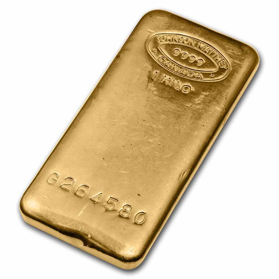 1 kilo Gold Bar - Johnson Matthey (Canada, Serial #)