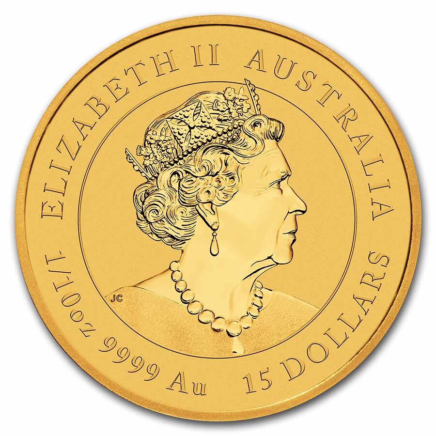 2022 Australia 1/10 oz Gold Lunar Tiger BU (Series III)
