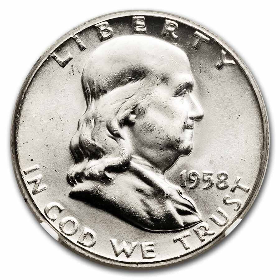 1958 Franklin Half Dollar MS-65 NGC (FBL)