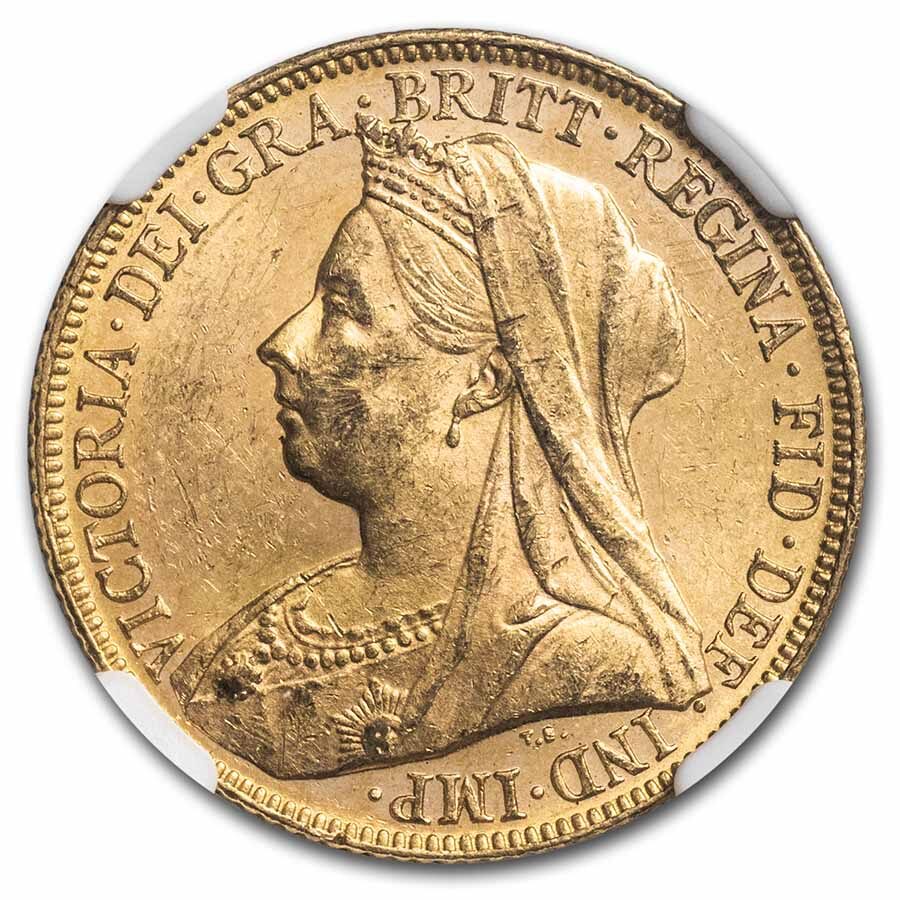 1898-M Australia Gold Sovereign Victoria Veiled Head MS-62 NGC