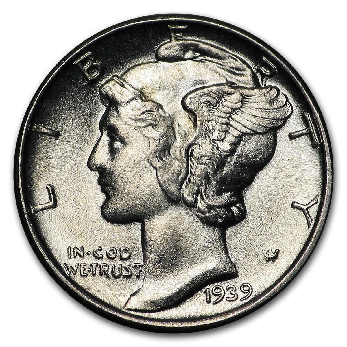 1939 Mercury Dime BU