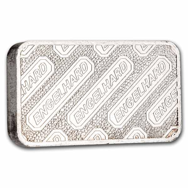 10 oz Silver Bar - Engelhard (Wide-Struck/Logo Back, "P" Prefix)