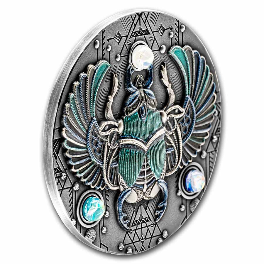 2021 Niue 2 oz Silver Antique Crystal Scarabaeus