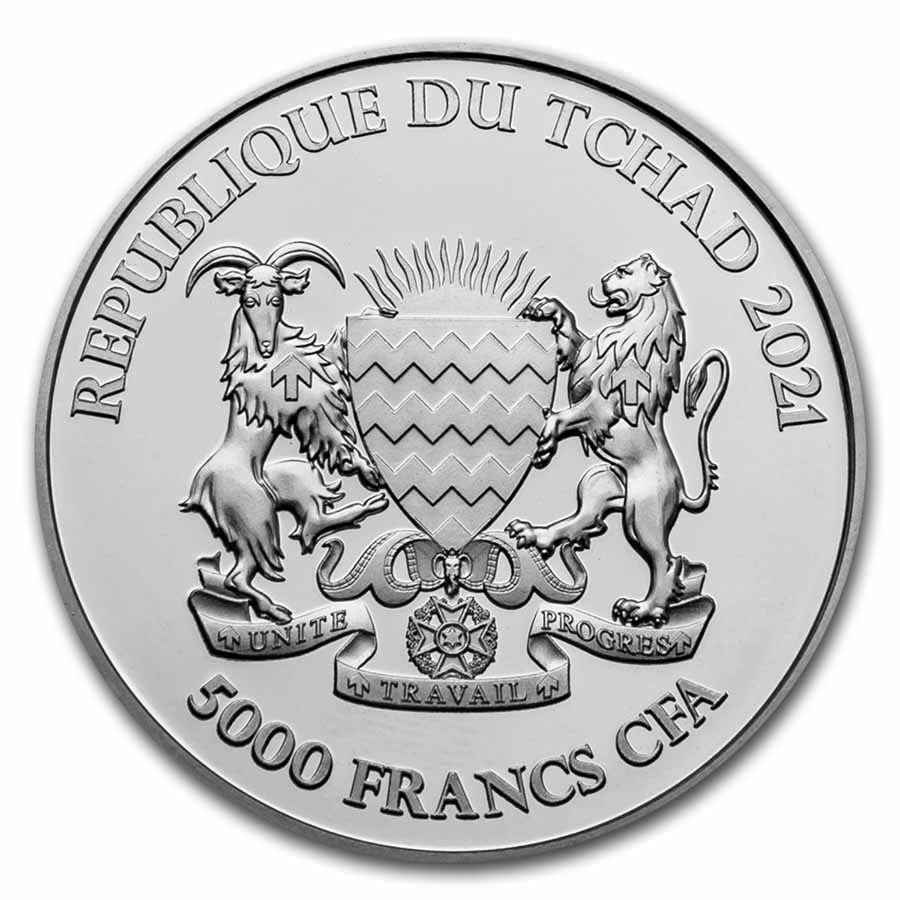 2021 Republic of Chad 1 oz Silver Mandala Warthog BU