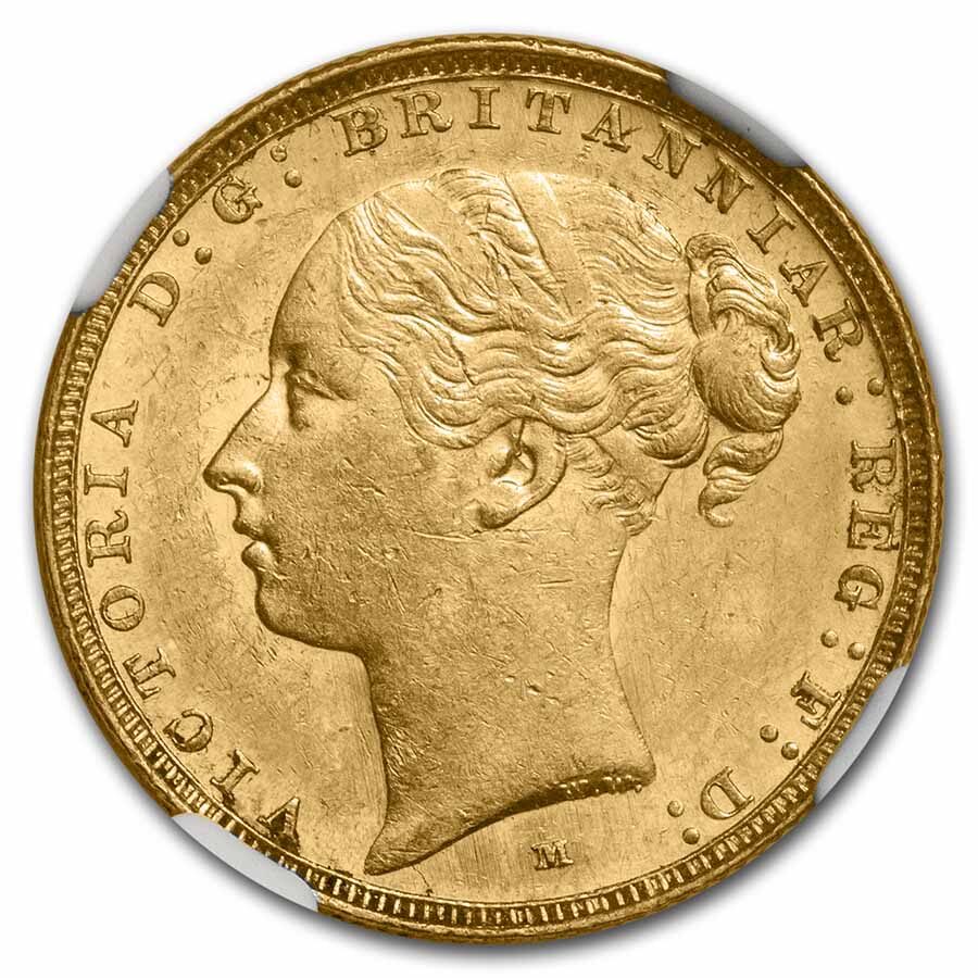 1885-M Australia Gold Sovereign Young Victoria MS-61 NGC