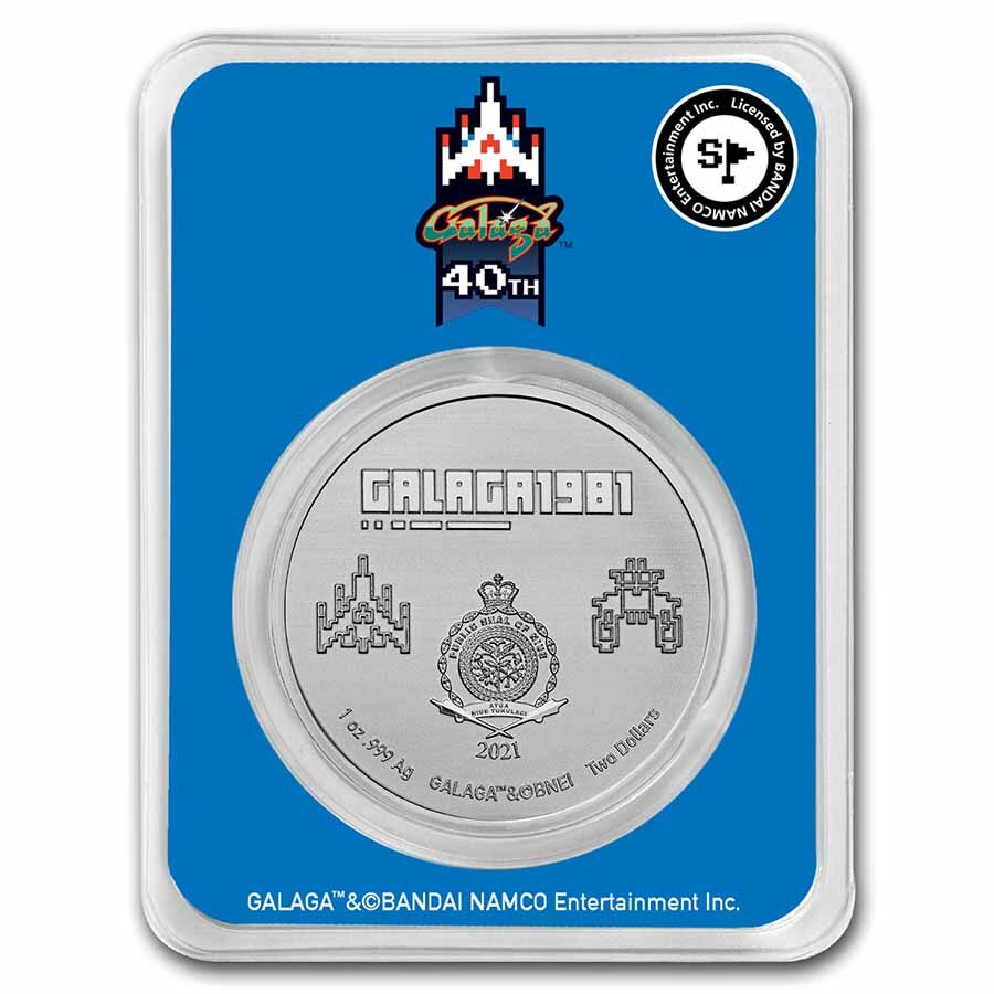 2021 Niue 1 oz Ag $2 GALAGA™ 40th Anniversary in TEP