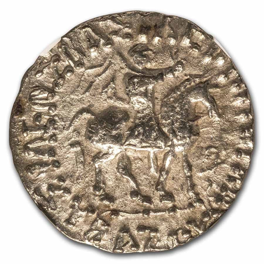 Indo Scythian AR Tetradrachm Azes I/II (c.58 BC) XF NGC