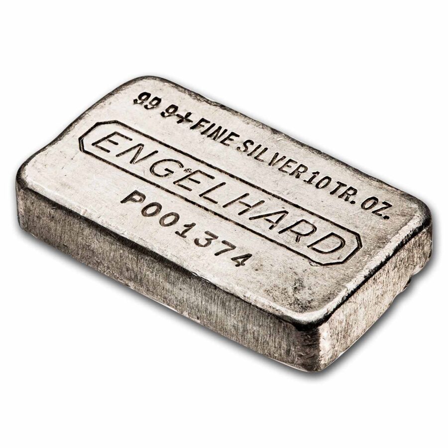 10 oz Silver Bar - Engelhard (Cast, 7th Series, "P" Prefix)