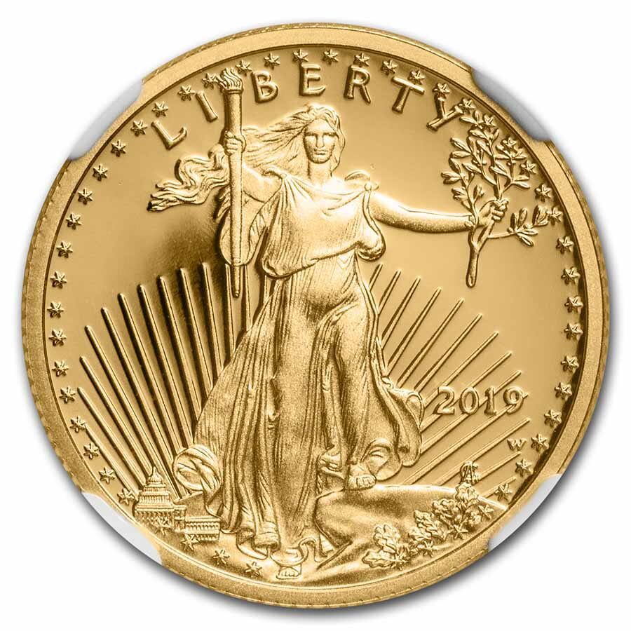 2019-W 1/4 oz Proof Gold Eagle PF-70 NGC (Ed C. Moy Signed)