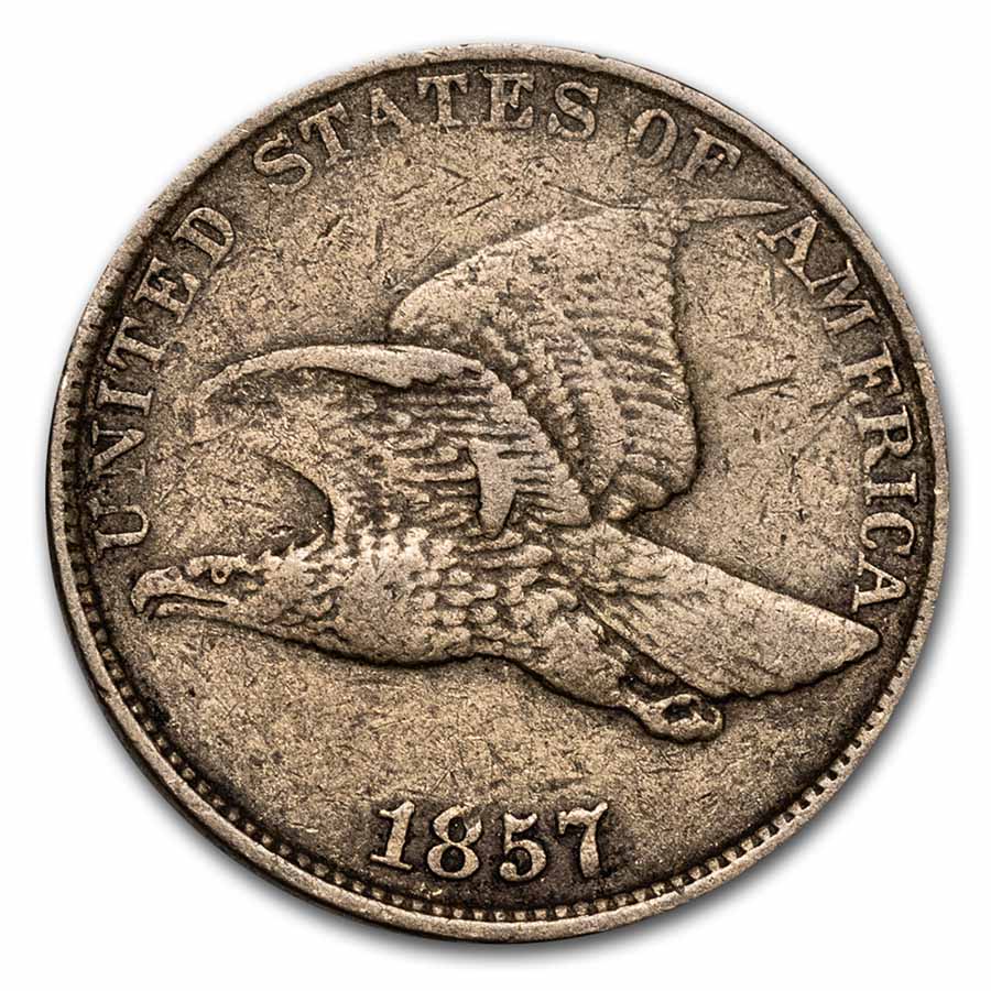 1857 Flying Eagle Cent MPD in Eagle VF