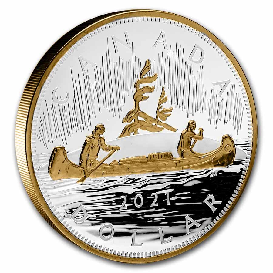 2021 RCM 1 Kilo Ag $1 The Quintessential Voyageur Dollar