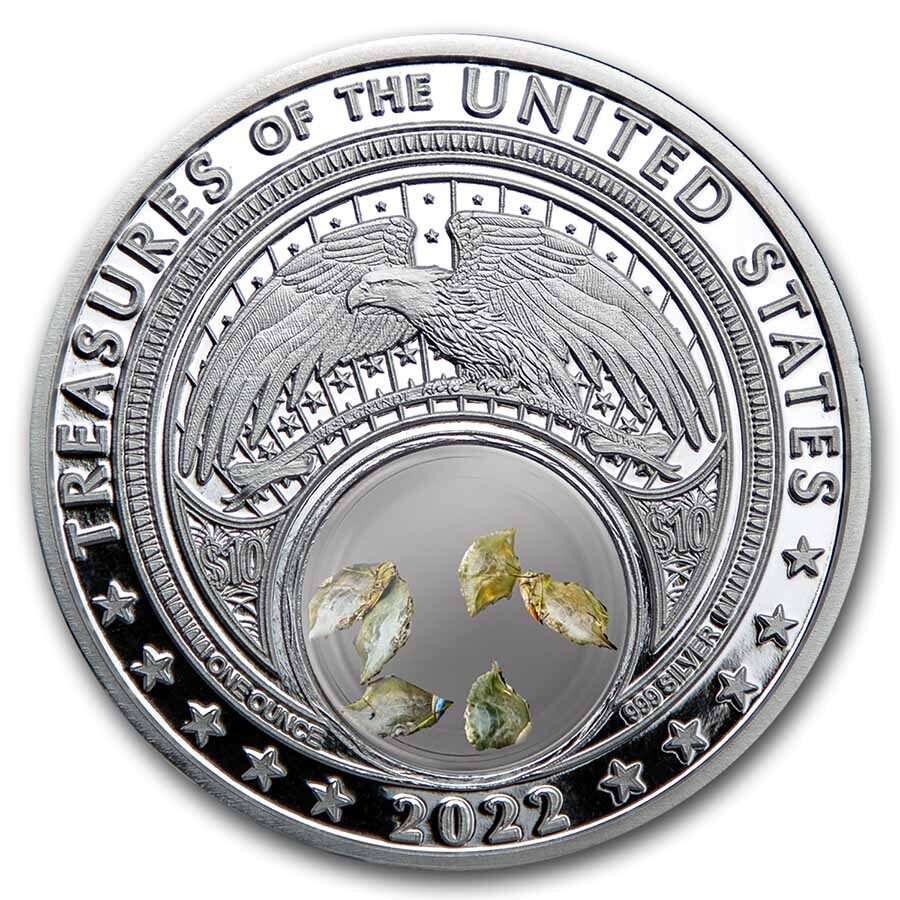 2022 1 oz Ag Treasures of the U.S. Maryland Blue Crab Shell Color