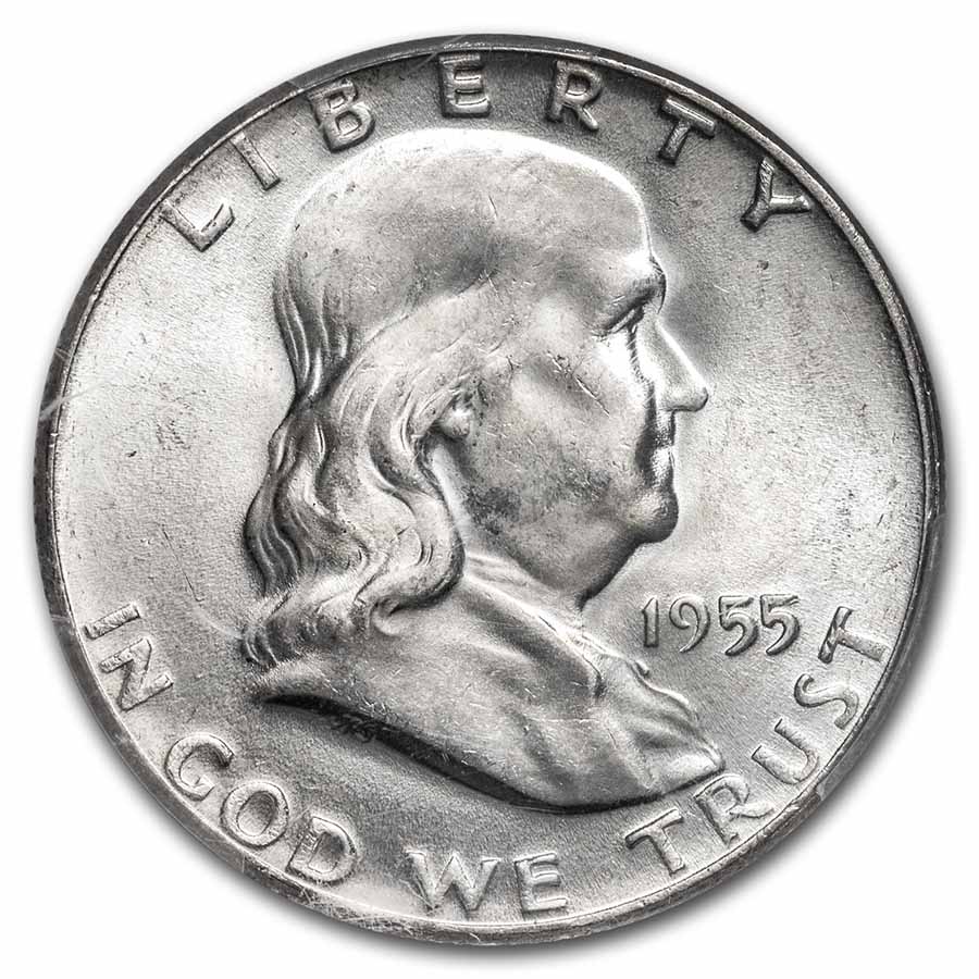 1955 Franklin Half Dollar MS-63 PCGS (FBL)