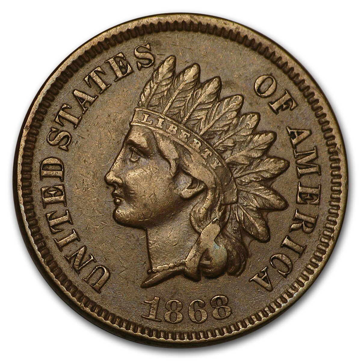 1868 Indian Head Cent XF