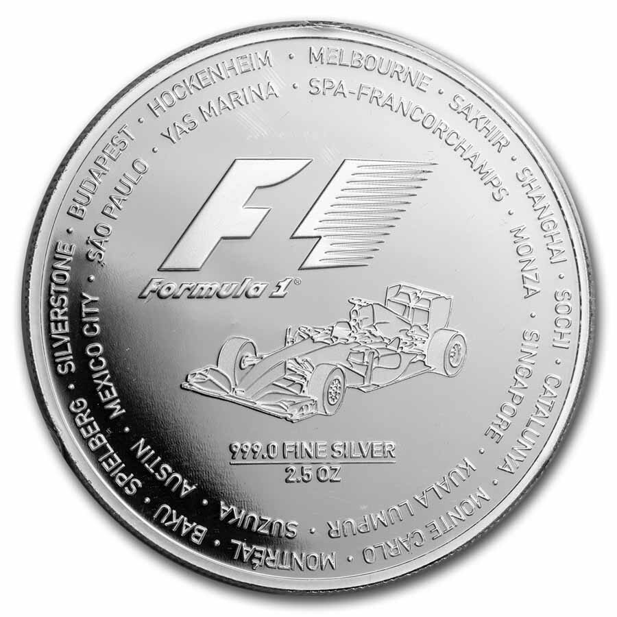 2016 2.5 oz $5 Solomon Is Silver Proof Formula 1® (In Assay)