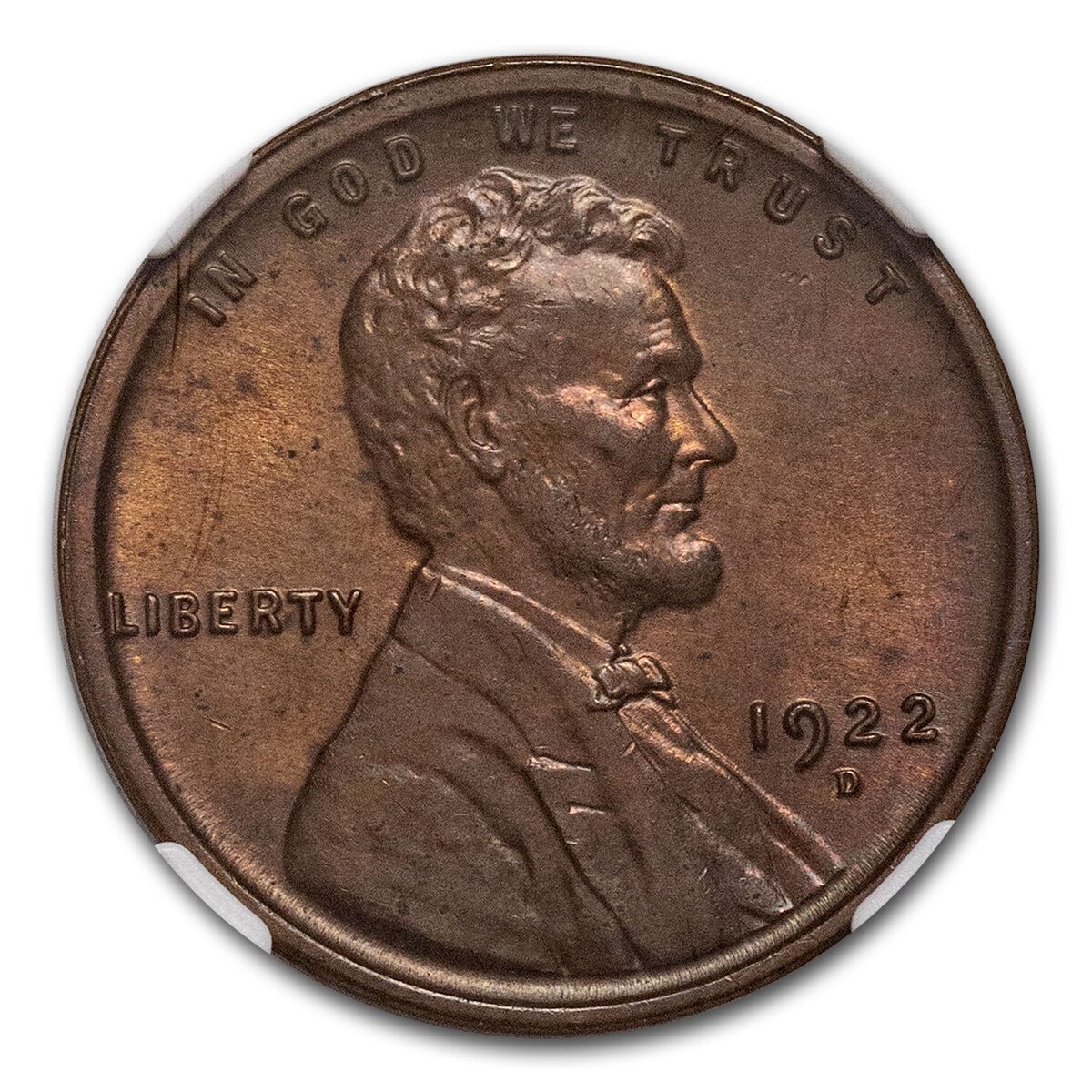 1922-D Lincoln Cent MS-65 NGC (Brown)