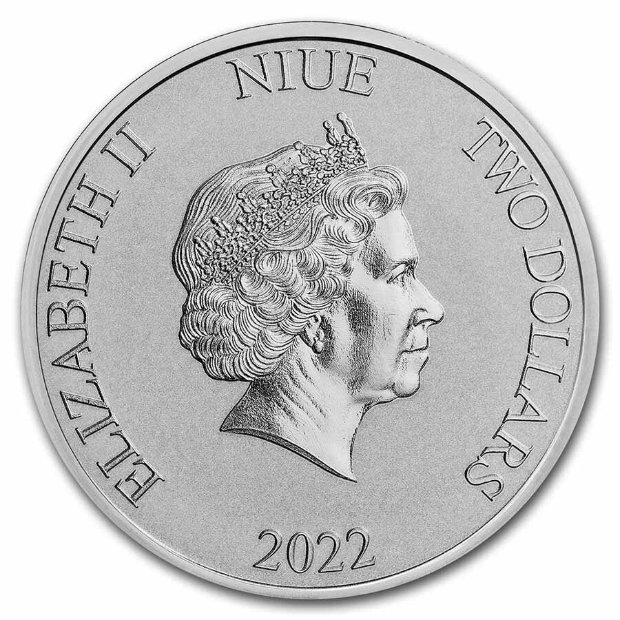 2022 Niue 1 oz Silver $2 Disney's Lady & The Tramp BU