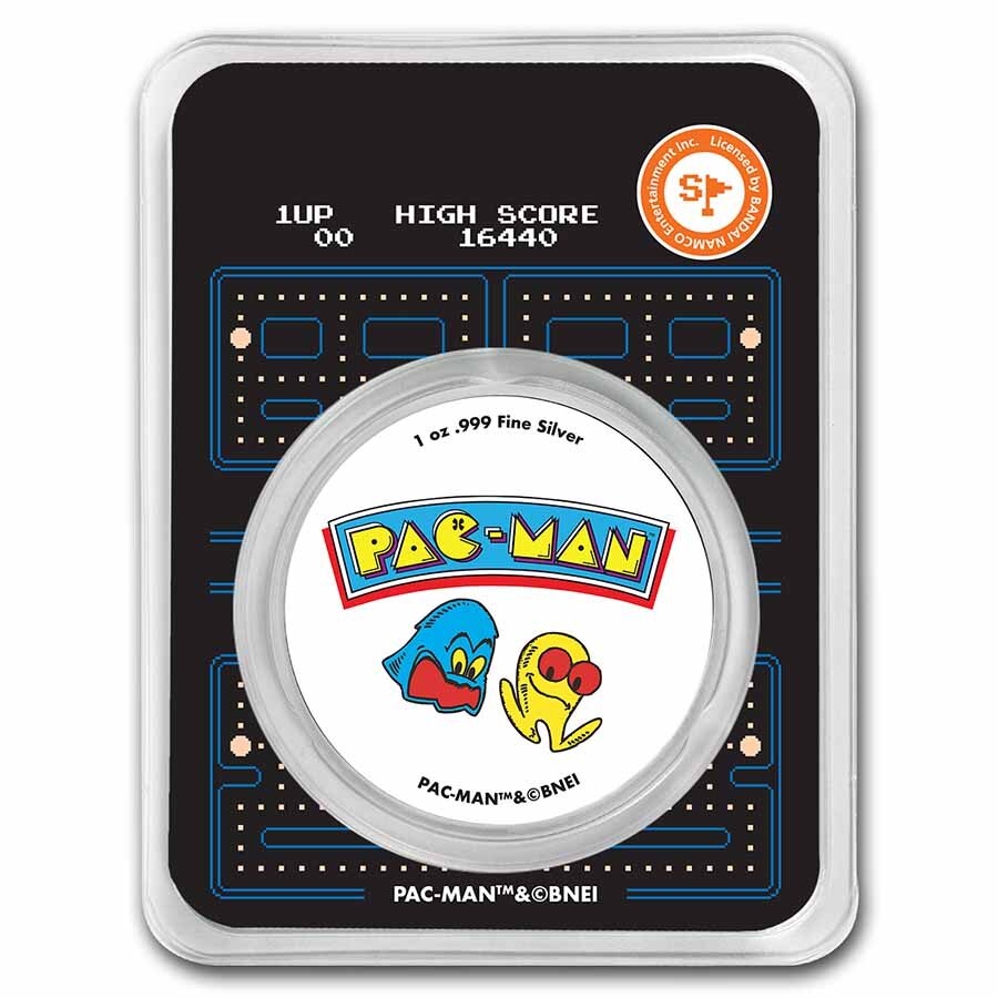 PAC-MAN™ Arcade Cabinet 1 oz Colorized Silver Round