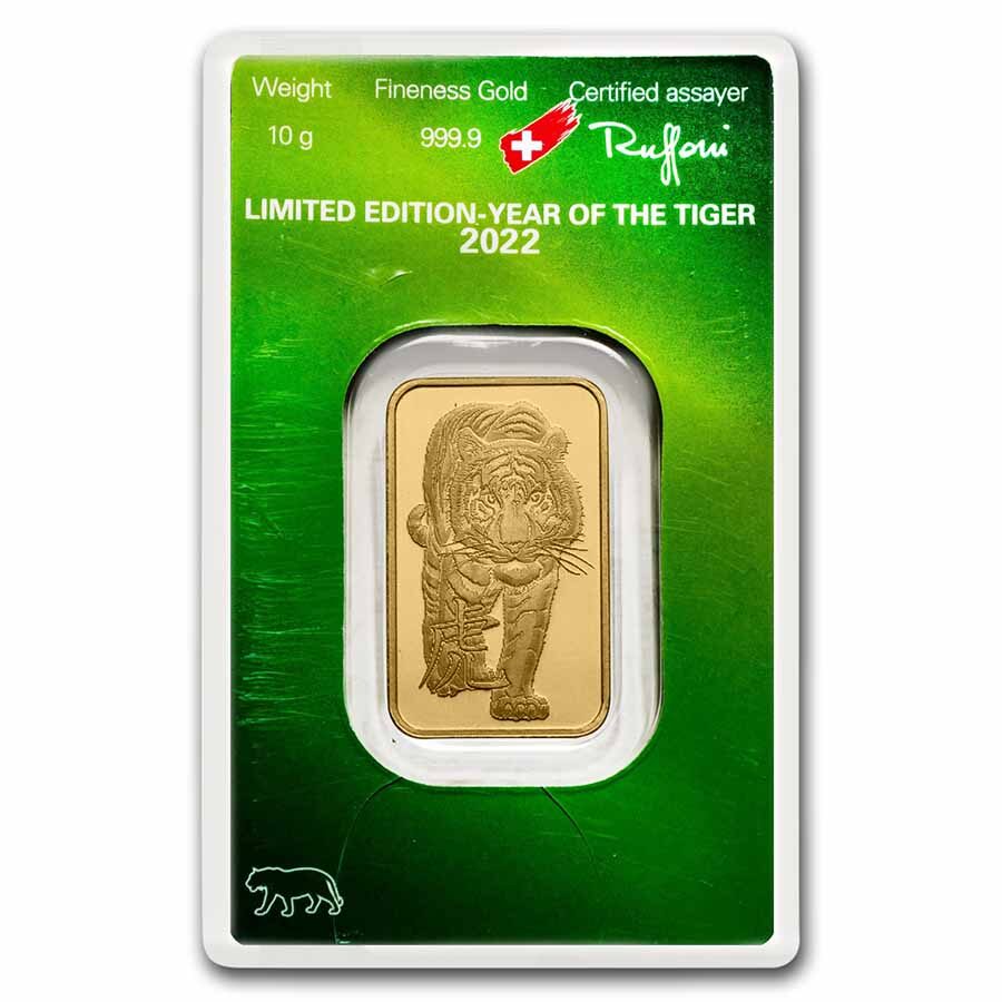 2022 10 gram Gold Bar - Argor-Heraeus Year of the Tiger (Assay)