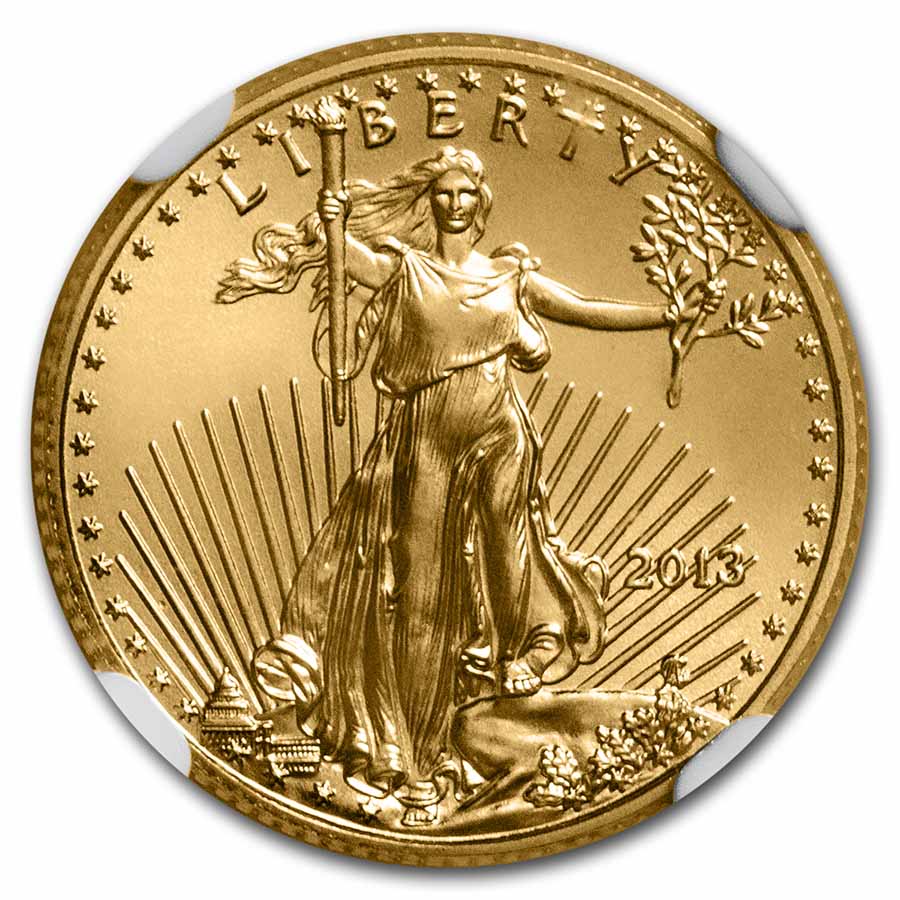 2013 1/10 oz Gold Eagle MS-70 NGC (First Releases, Eagle Label)