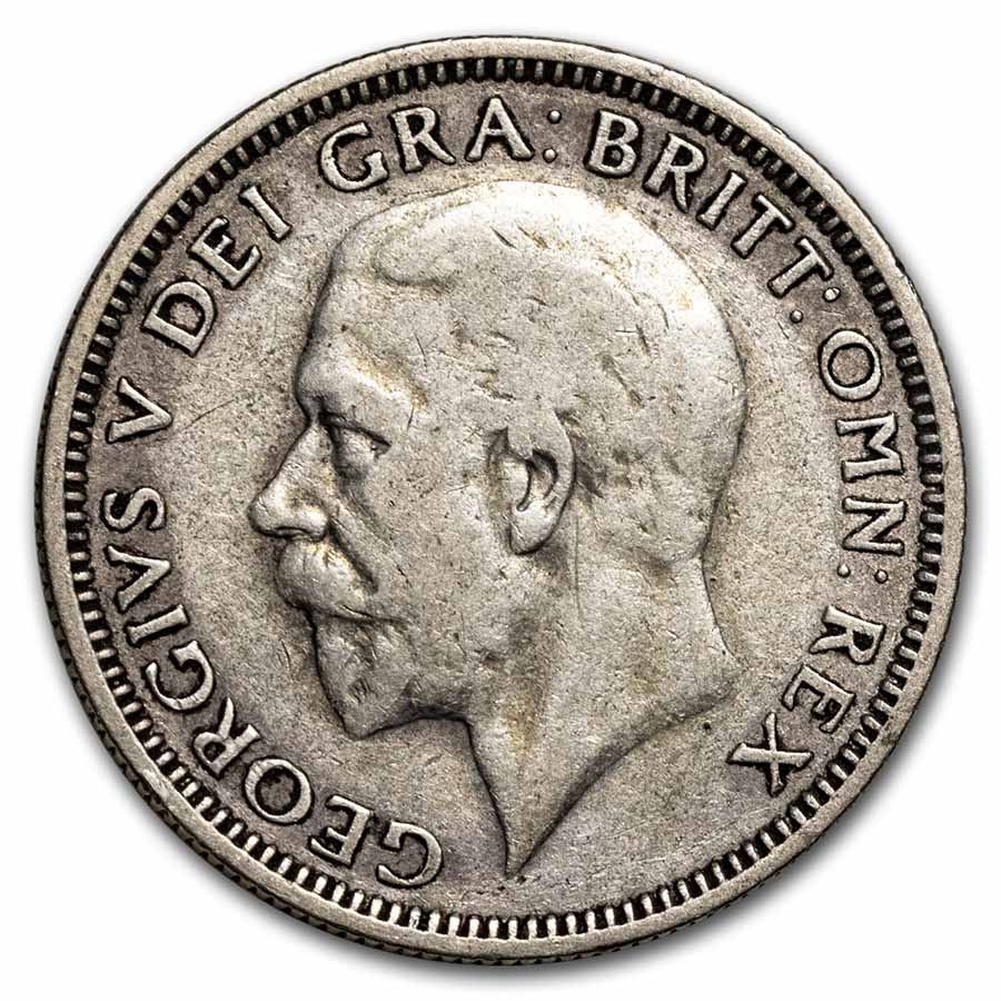 1927-1936 Great Britain Silver Shilling George V Avg Circ