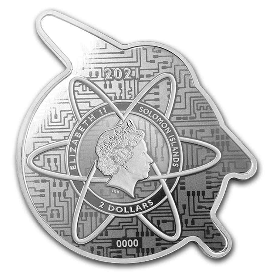 2021 Solomon Islands 1 oz Silver Retrofuturism Rocket