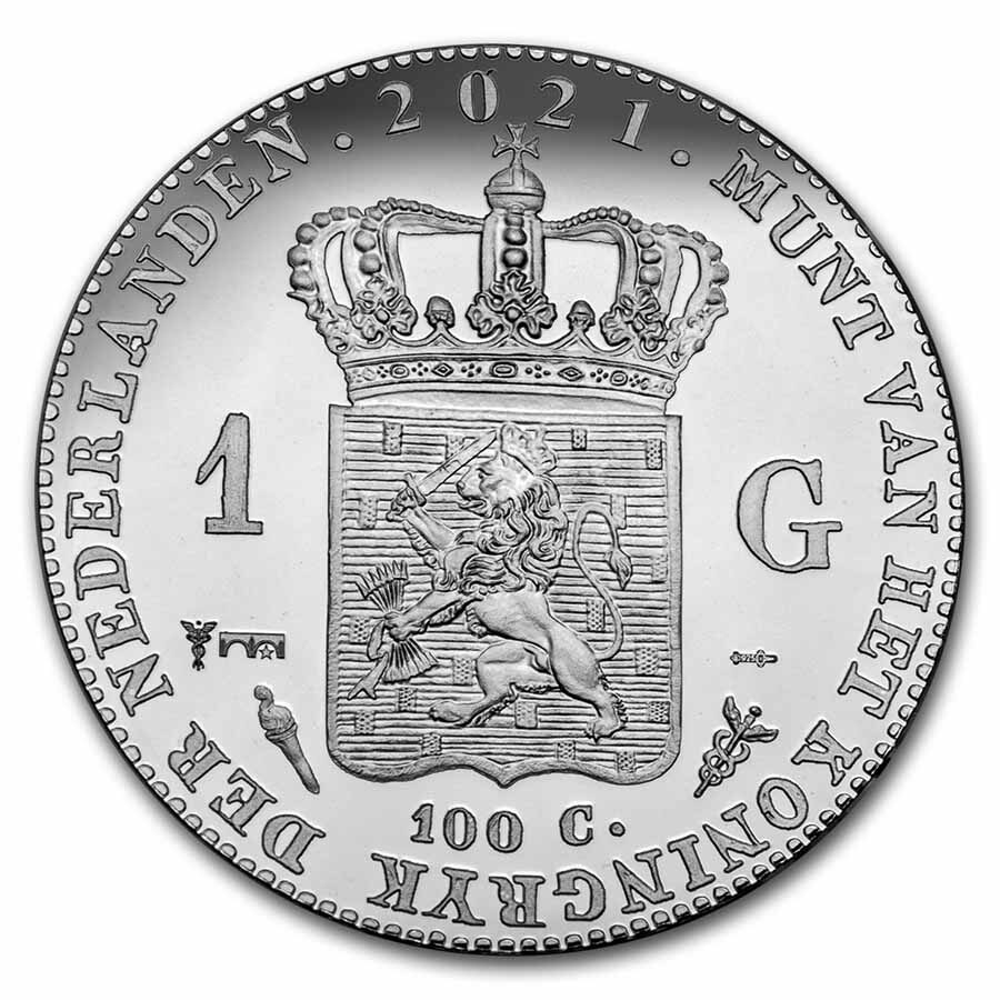 2021 Netherlands 1 oz Proof Silver Guilder (w/Pastoe Box)