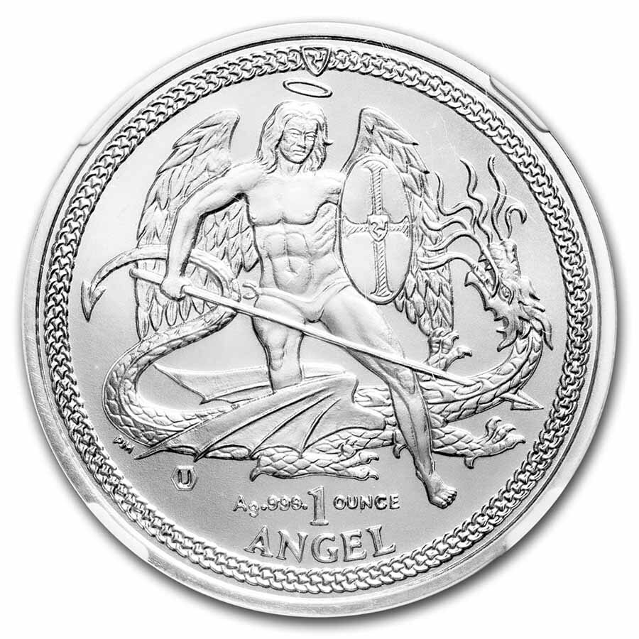 2015 Isle of Man 1 oz Silver Angel MS-69 NGC