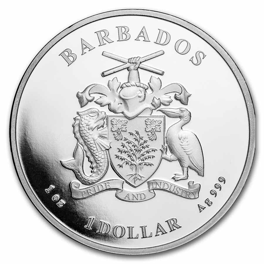 2022 Barbados 1 oz Silver Caribbean Pelican BU