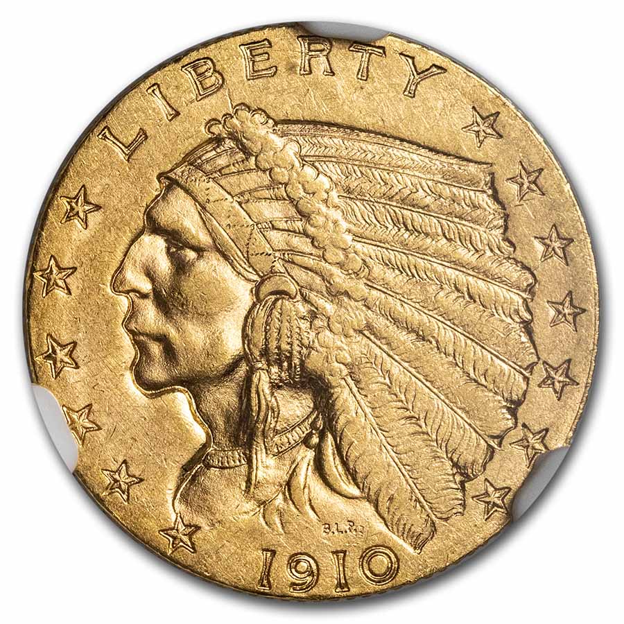 1910 $2.50 Indian Gold Quarter Eagle MS-61 NGC
