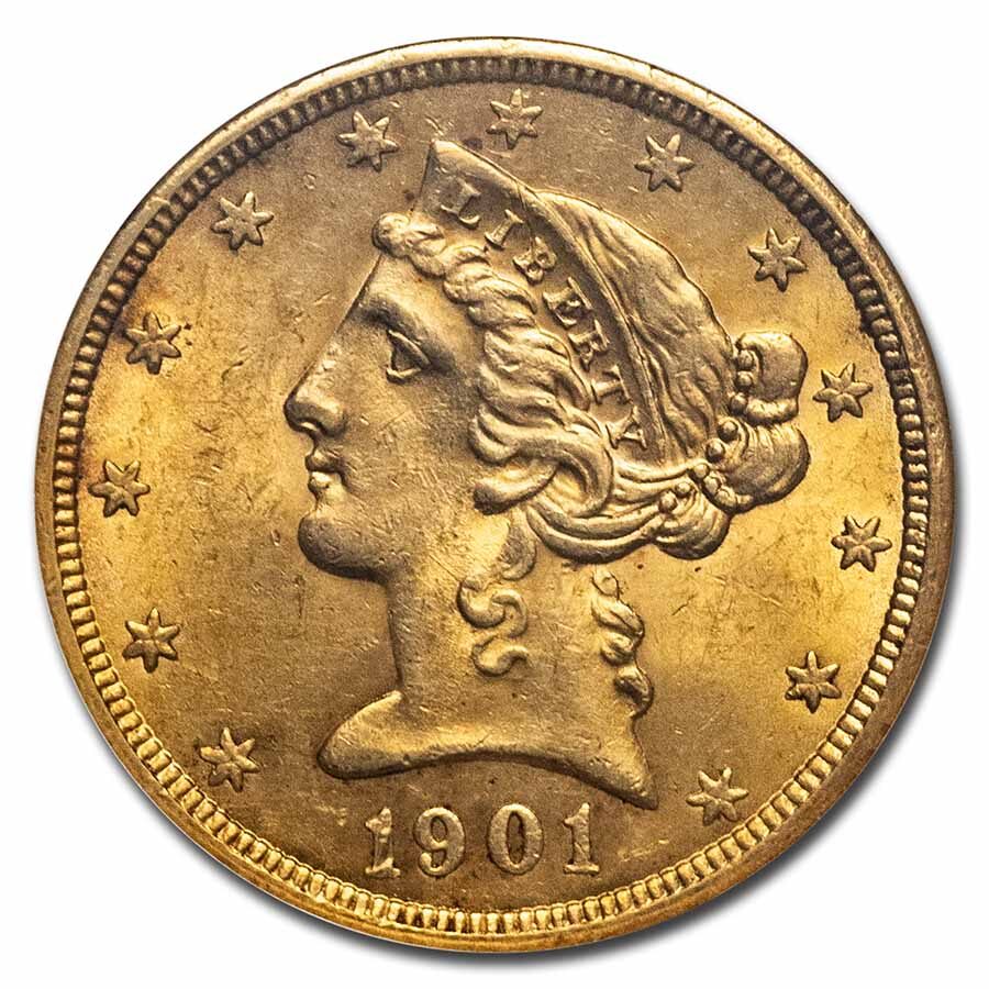 1901-S $5 Liberty Gold Half Eagle MS-61 NGC