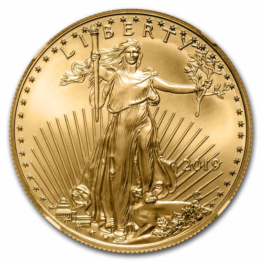 2019 1 oz American Gold Eagle MS-70 NGC