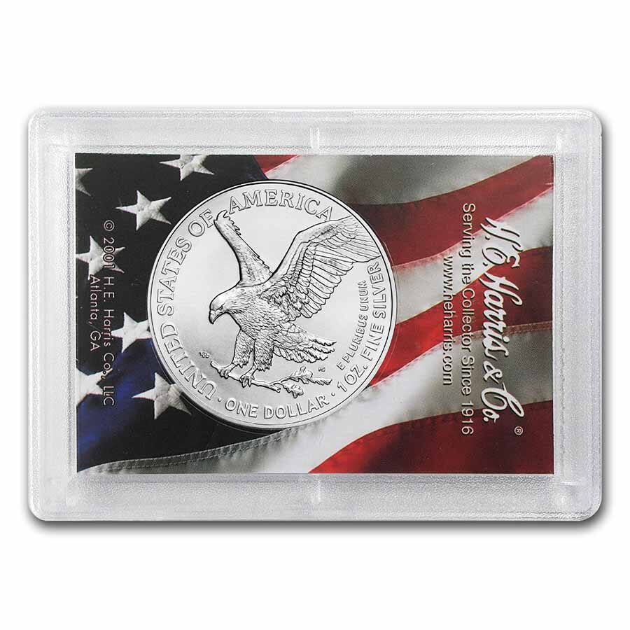 2022 1 oz Silver Eagle - w/Harris Holder, American Flag & Eagle
