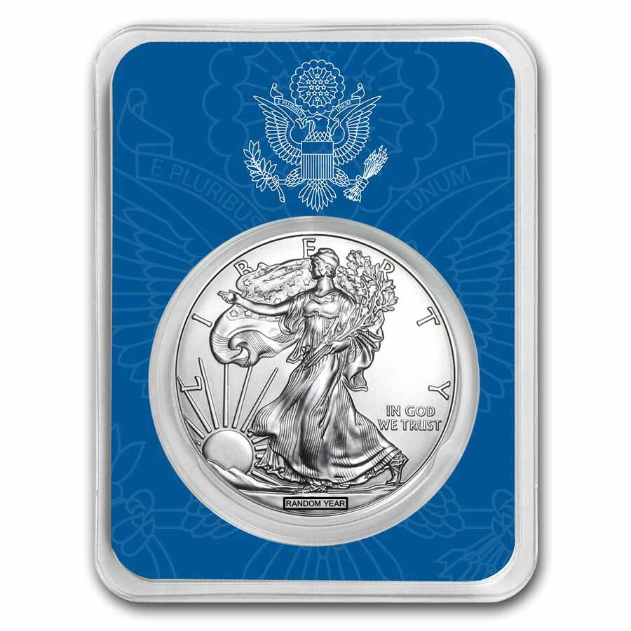 Random Year 1 oz Silver Eagle - w/Special Occasion Card, In TEP
