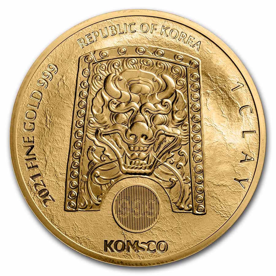 2021 South Korea 1 oz Gold 1 Clay Chiwoo Cheonwang BU