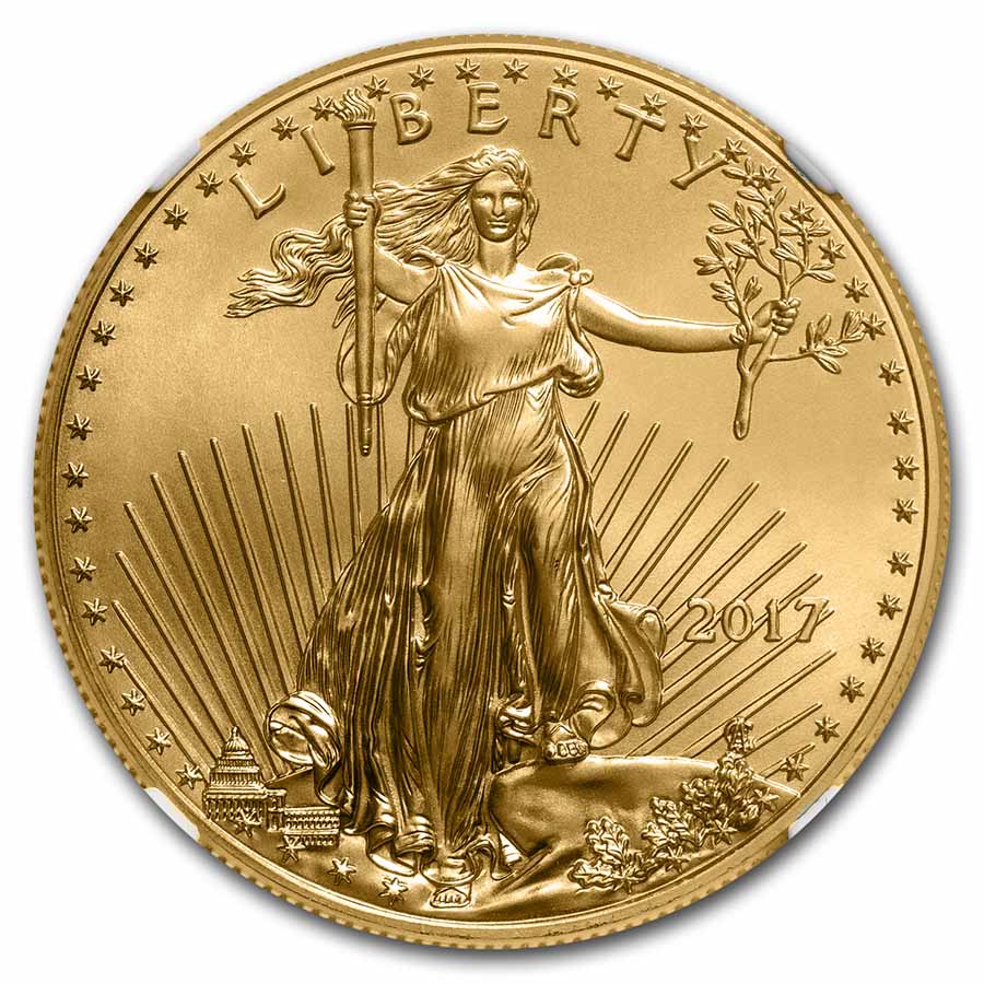 2017 1 oz American Gold Eagle MS-70 NGC (FDI, Moy)