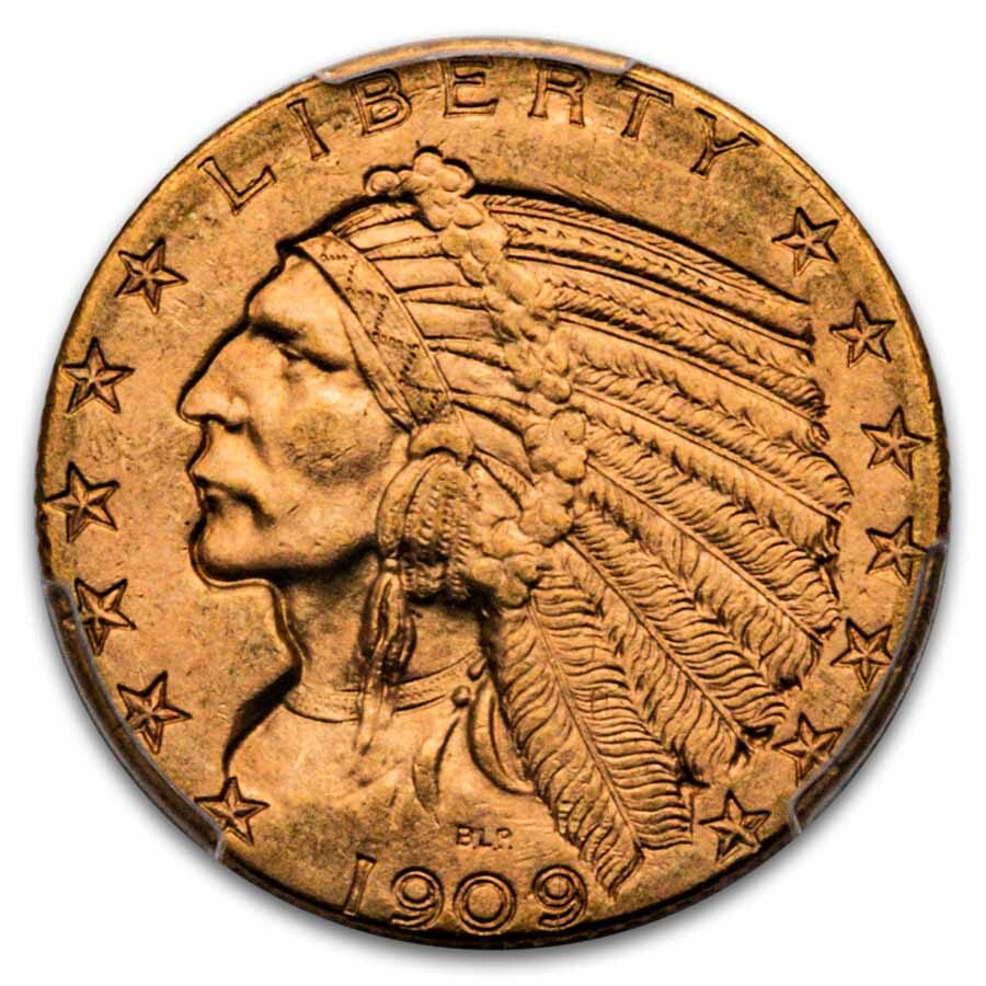 1909-D $5 Indian Gold Half Eagle MS-64 PCGS