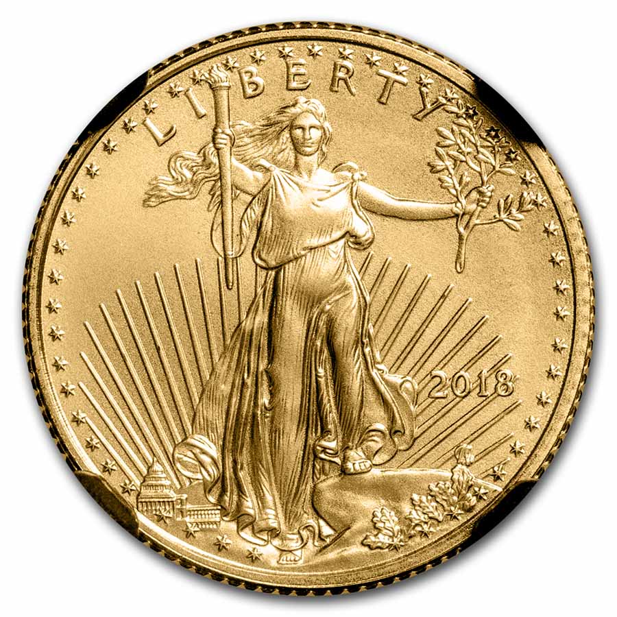 2018 1/10 oz American Gold Eagle MS-70 NGC (FDI)