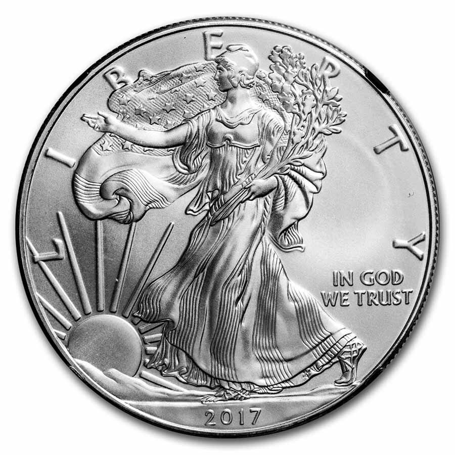 2017 (W) Silver Eagle MS-70 NGC (FDI, Purple Heart, Black Core)