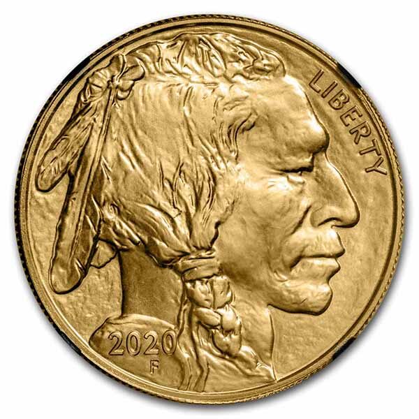 2020 1 oz Gold Buffalo MS-70 NGC (First Day Issue, Black Core)