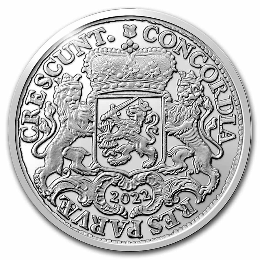 2022 Netherlands 2 oz Proof Silver Ducaton Rider (w/Delft Box)