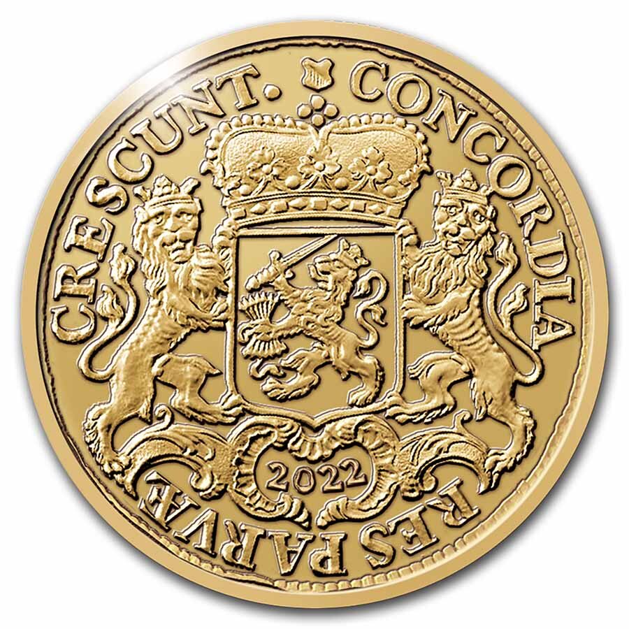 2022 Netherlands 2 oz Proof Gold Ducaton Rider (w/Delft Box)