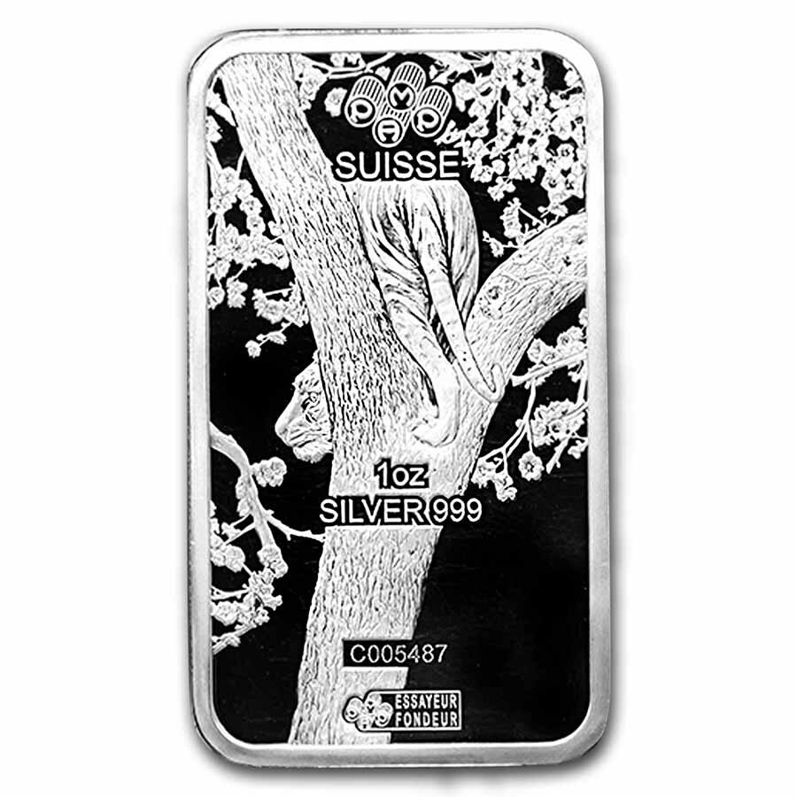 1 oz Silver Bar - PAMP Suisse (Year of the Tiger)