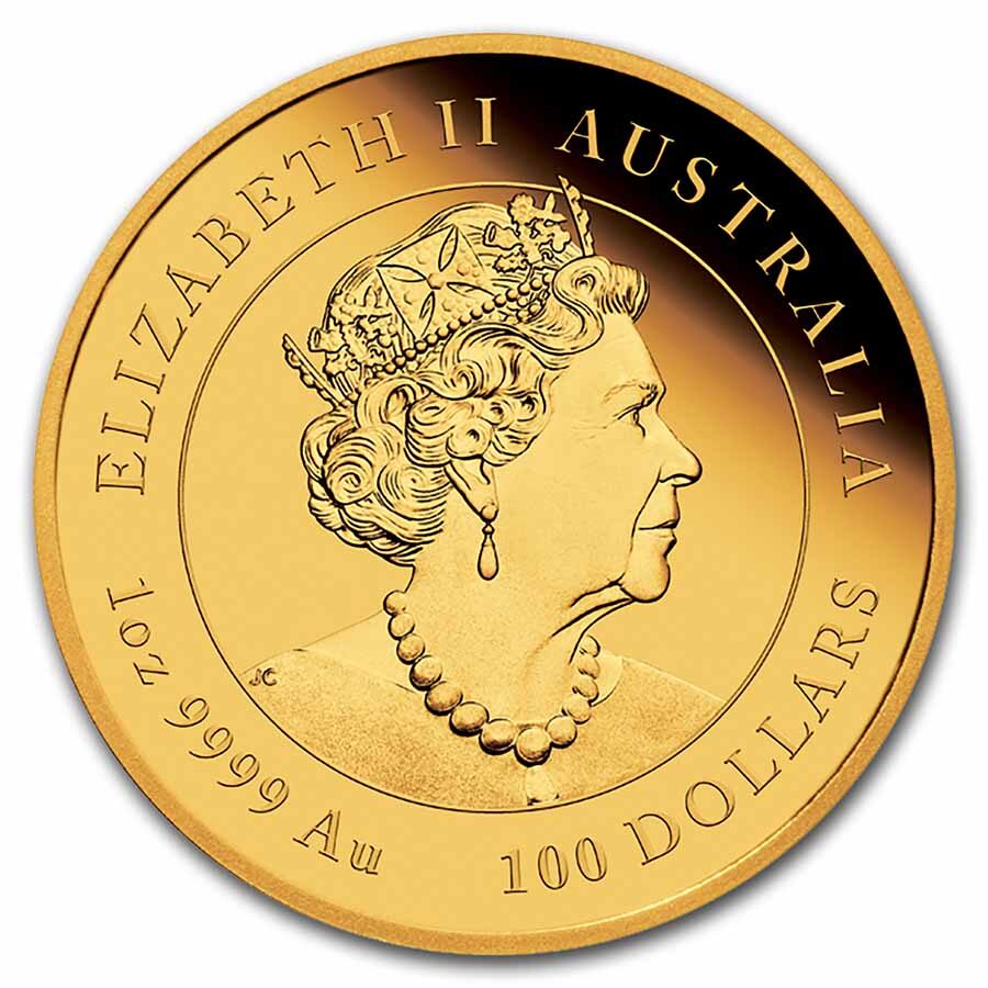 2022 Australia 1 oz Gold Lunar Tiger Proof (Colorized, Box & COA)