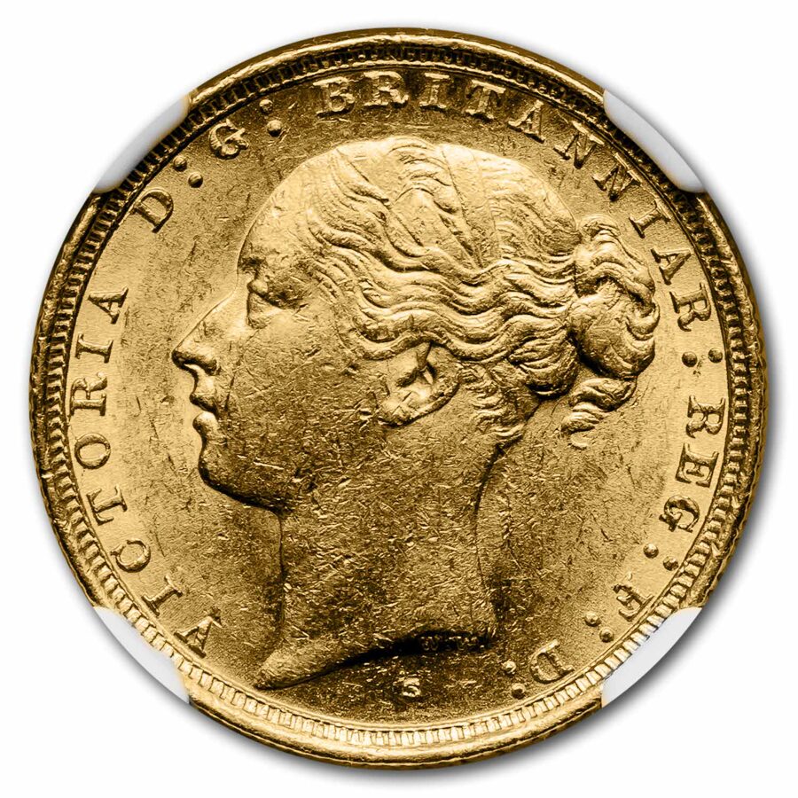 1887-S Australia Gold Sovereign Young Victoria MS-61 NGC
