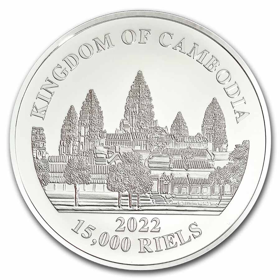 2022 Cambodia 5 oz Silver Lost Tigers BU