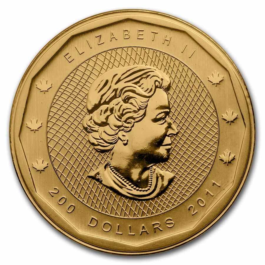 Random Year 1 oz Gold Maple Leaf .99999 BU (w/ Damaged Assay)
