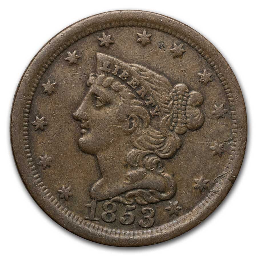 1853 Half Cent XF
